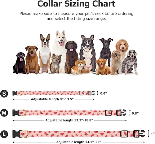 Miniatura 3 de Collar de perro hecho a mano para perros pequeños, medianos y grandes, sandía rosa con colgante de moda de otoño e invierno, ideal para perros
