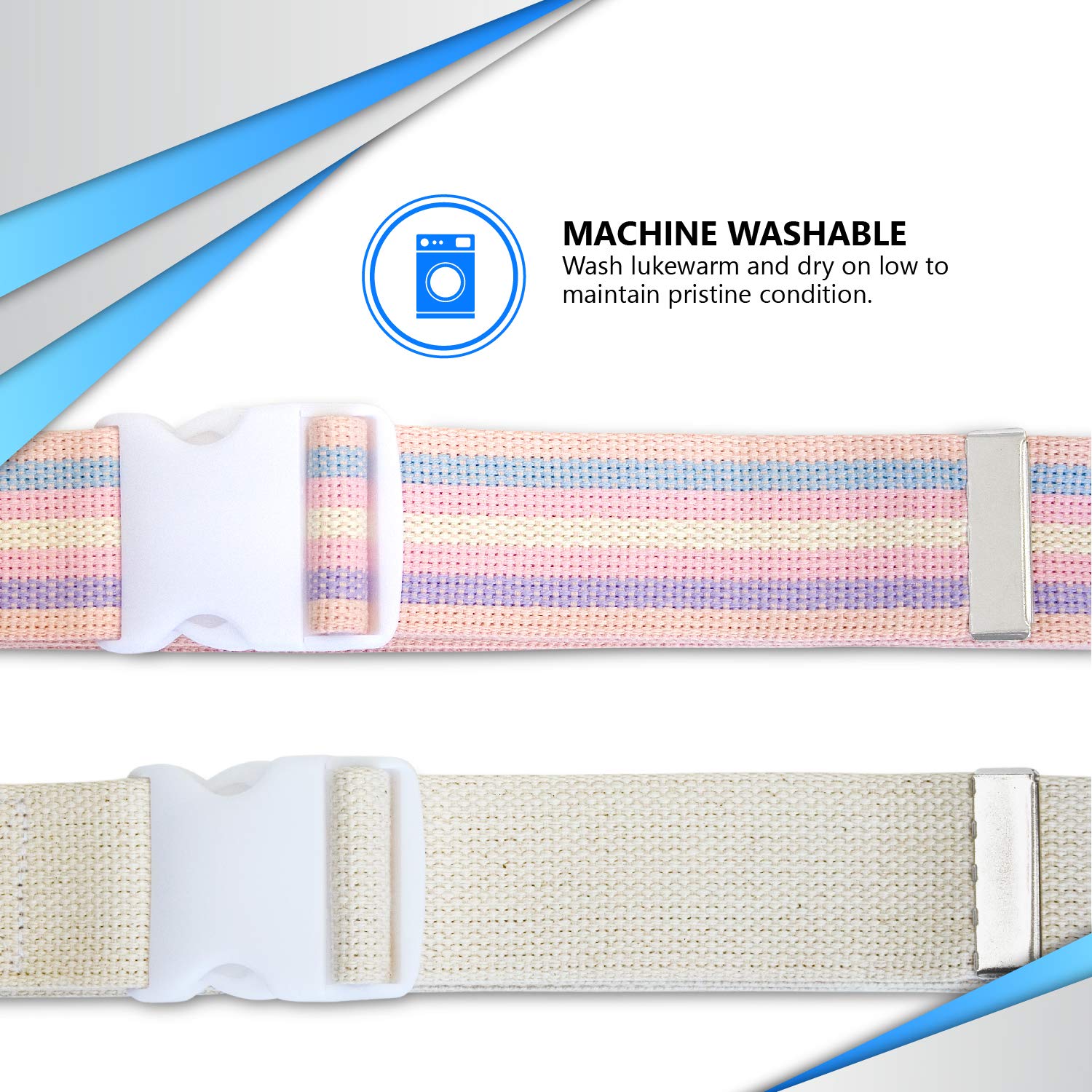 NYOrtho Plastic Buckle Gait Belt - Adjustable Machine Washable Strong and Durable Material Latex Free, Pastel, 54" — Amazon image 4