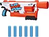 Nerf Mega XL Boom Dozer Blaster, Largest Mega Darts Ever, XL 6-Dart Rotating Drum, 6 Mega XL Whistler Darts, Pump Action