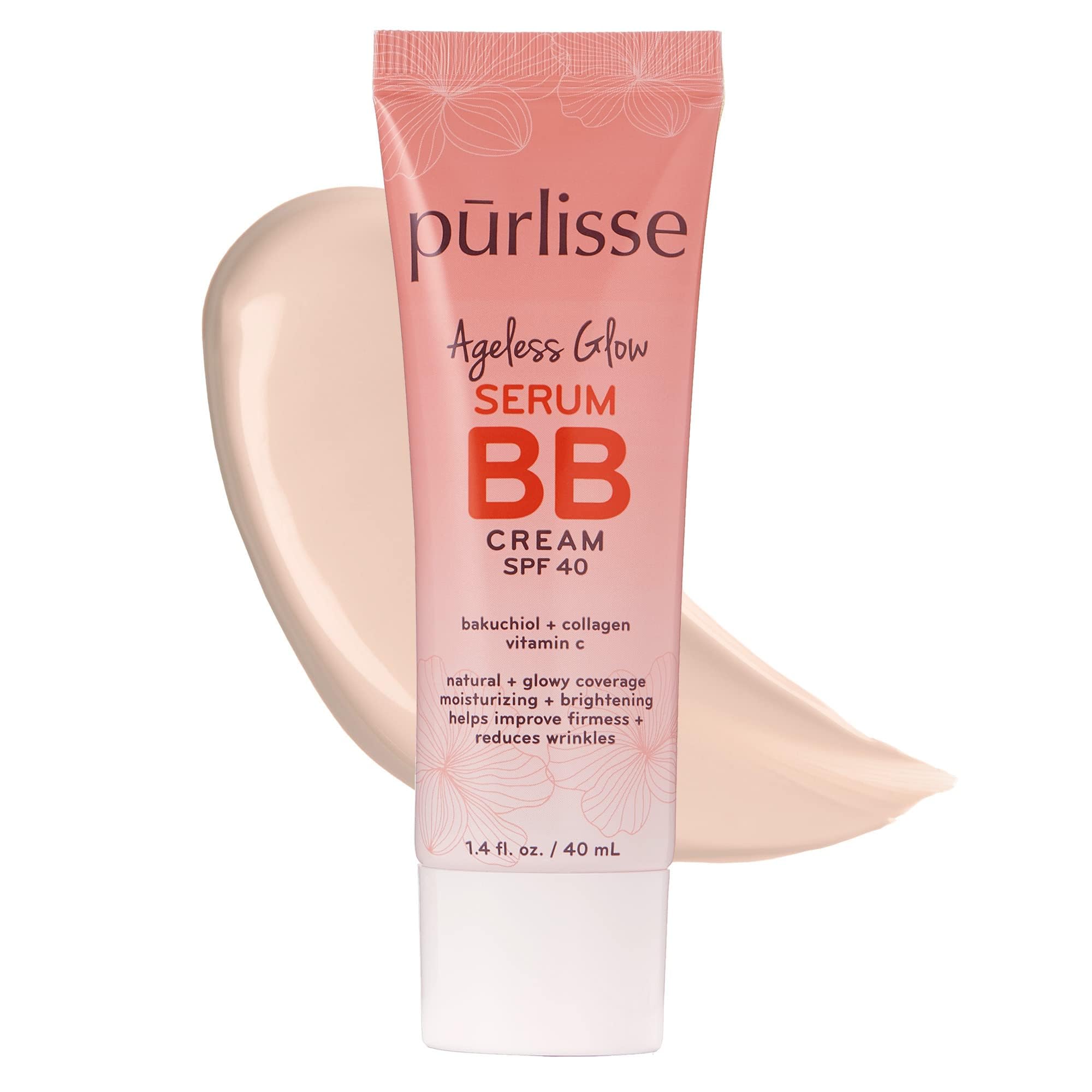 Ageless Glow Serum BB Cream SPF 40 - Glow BB Cream with SPF Enriched with Bakuchiol & Vitamin C to Help Improve Firmness & Reduce Wrinkles for Dewy Skin - Fair (1.4 oz)
