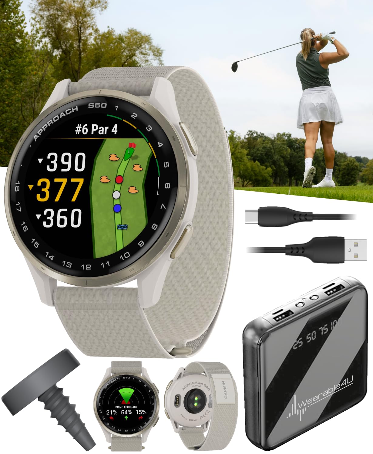 Amazon.com: Garmin Approach S50 Golf GPS Smartwatch Cream Gold