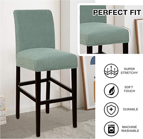 Miniatura 26 de Flamingo P Bar Stool Covers with Backs Bar Stool Seat Covers Barstool Covers Slipcovers Counter Height Bar Stool Chair Covers Removable Washable for