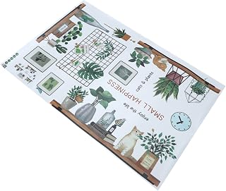 BESPORTBLE 1 Conjunto De Adesivos Decorativos Autoadesivos Decoração Verde Decoração De Casa Verde Decoração De Selva Planta Greves Decalque Adesivos Decorativos De Parede Janela De Gato