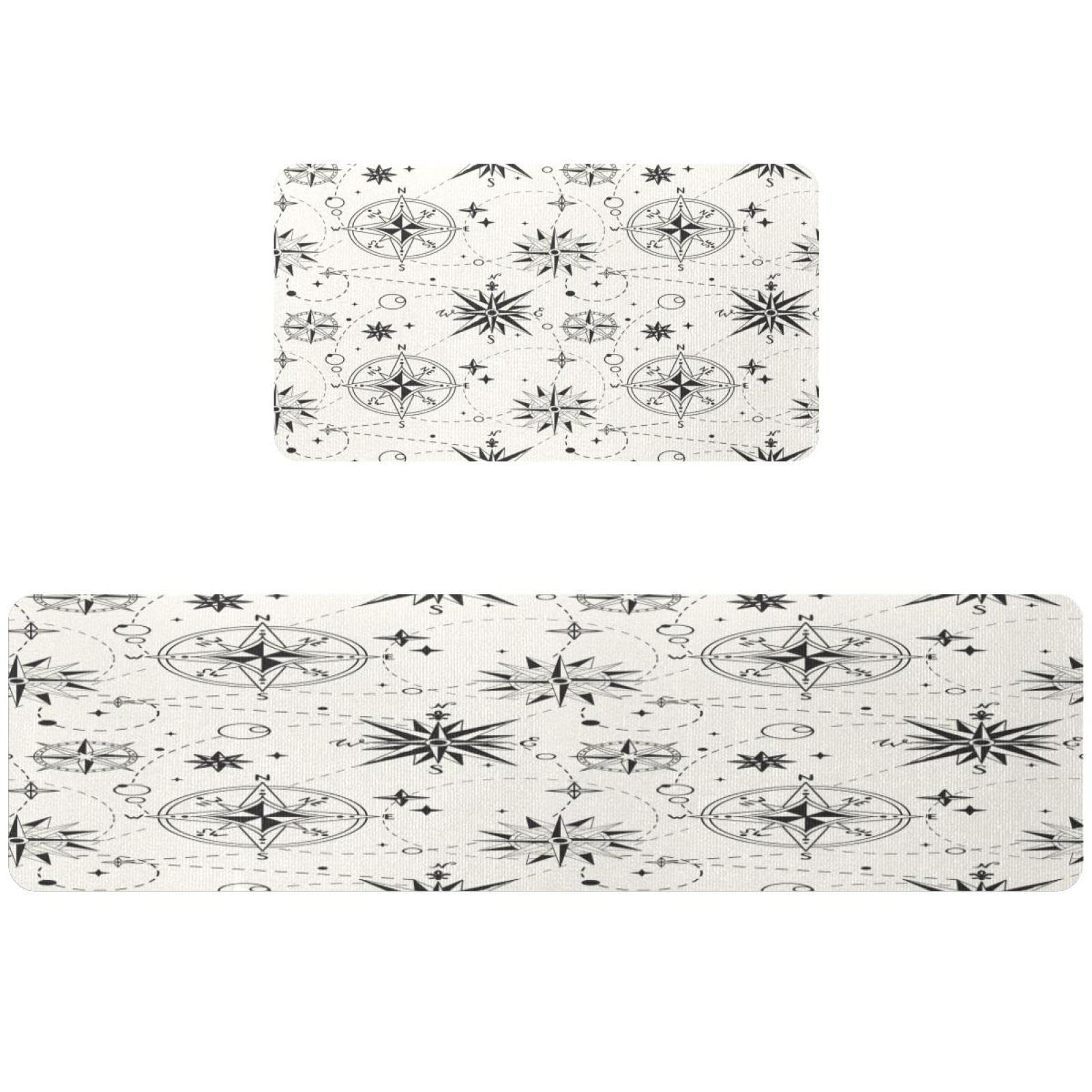 Alfombrilla de cocina absorbente VAPOKF con base antideslizante lavable y brújula