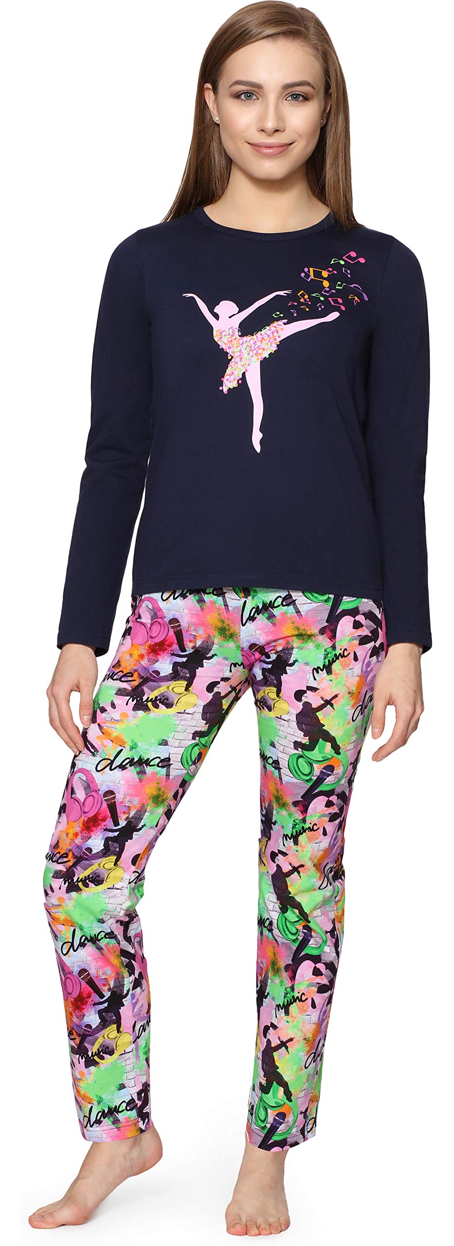 Merry Style Mädchen Lang Zweiteiliger Schlafanzug aus Baumwolle Pyjama Set Winter MS10-192
