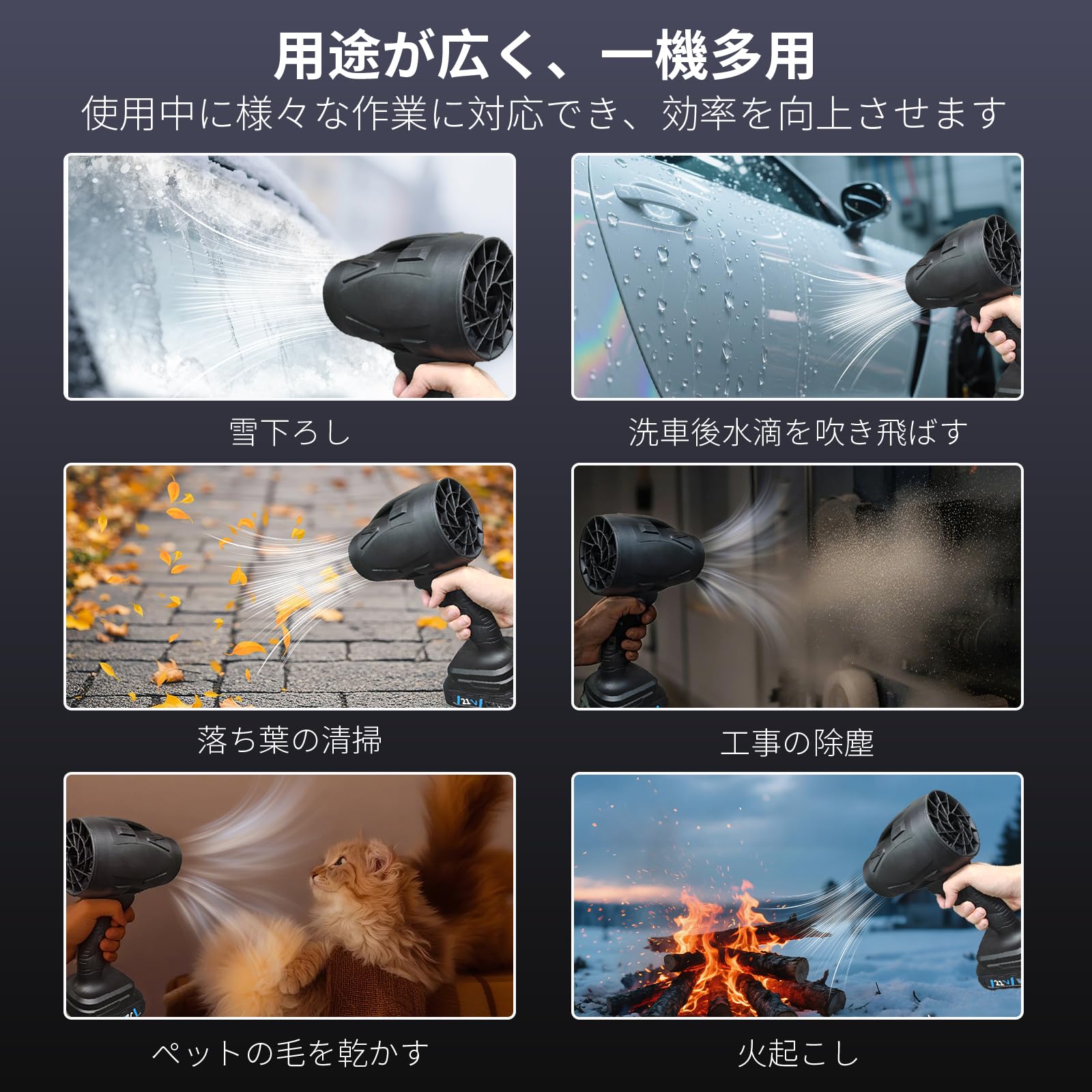 Amazon.co.jp: ブロワー 充電式 洗車 ブロアー PSE認定2個バッテリー