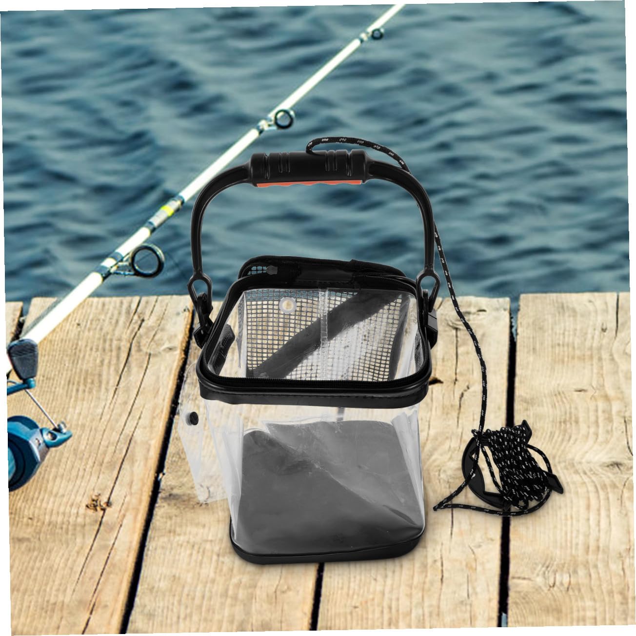 Secchio da Pesca Pieghevole in Eva Spesso e Trasparente Contenitore Leggero Facile da Pulire per Pesci per Campeggio e Pesca All'aperto