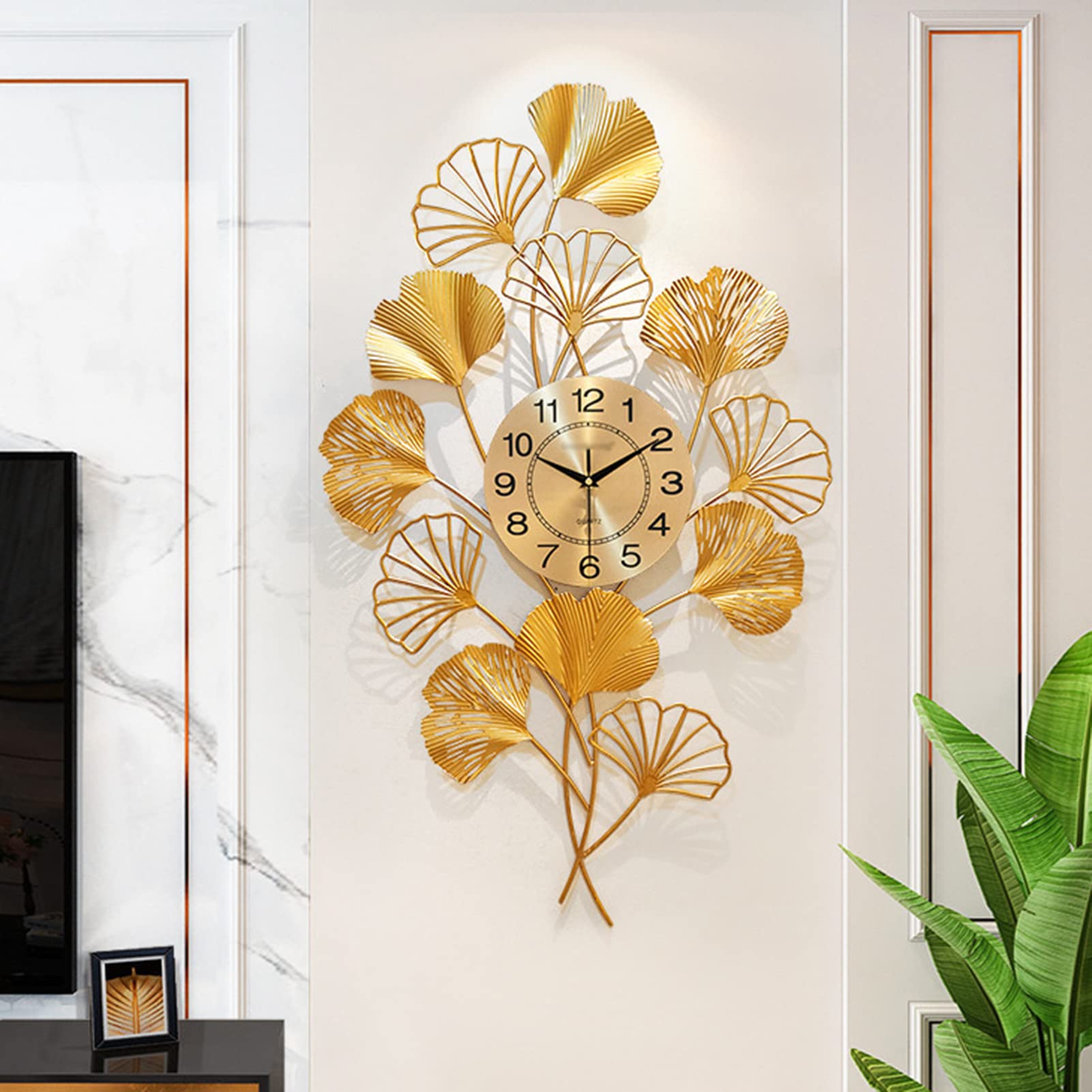 MYUYEE Large for Living Room ation, 31.5 Inch European Style Metal Silent Quartz Clock for Wall ation