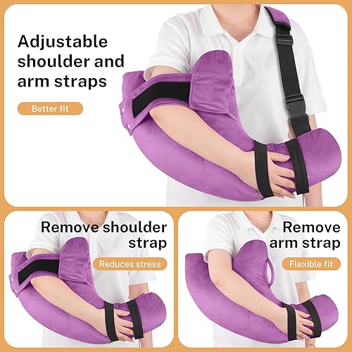 Miniatura 23 de Almohada de puño rotador, almohadas para dormir lateral para adultos, soporte de hombro para después de la cirugía de hombro, almohadas para cuello