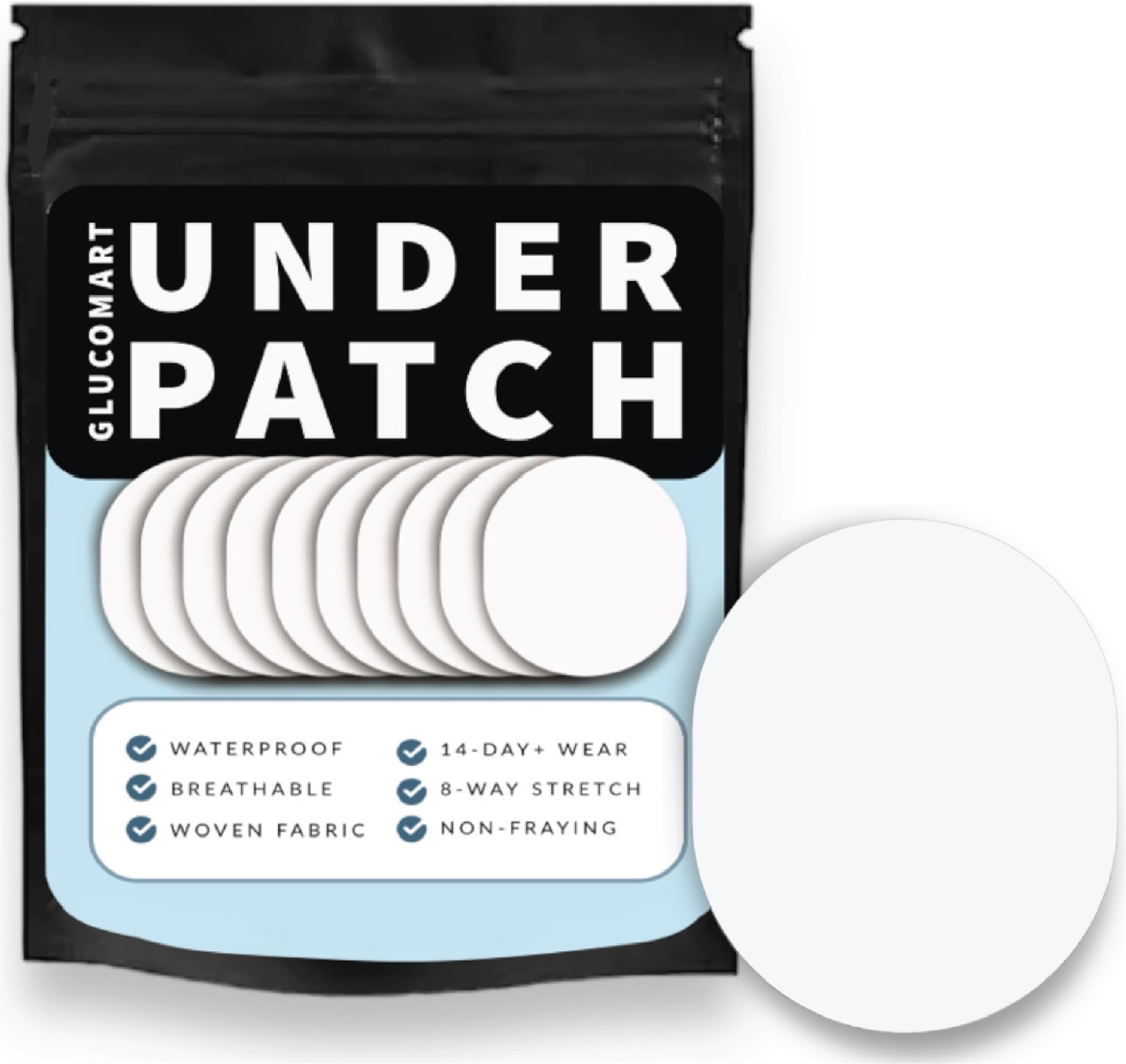 Universal Adhesive Underpatch for Dexcom G6 & Dexcom G7, Guardian, Libre CGM sensors, and Omnipod Hypoallergenic - 10 Pack Adhesive Barrier Patches for People with CGM Adhesive Allergies