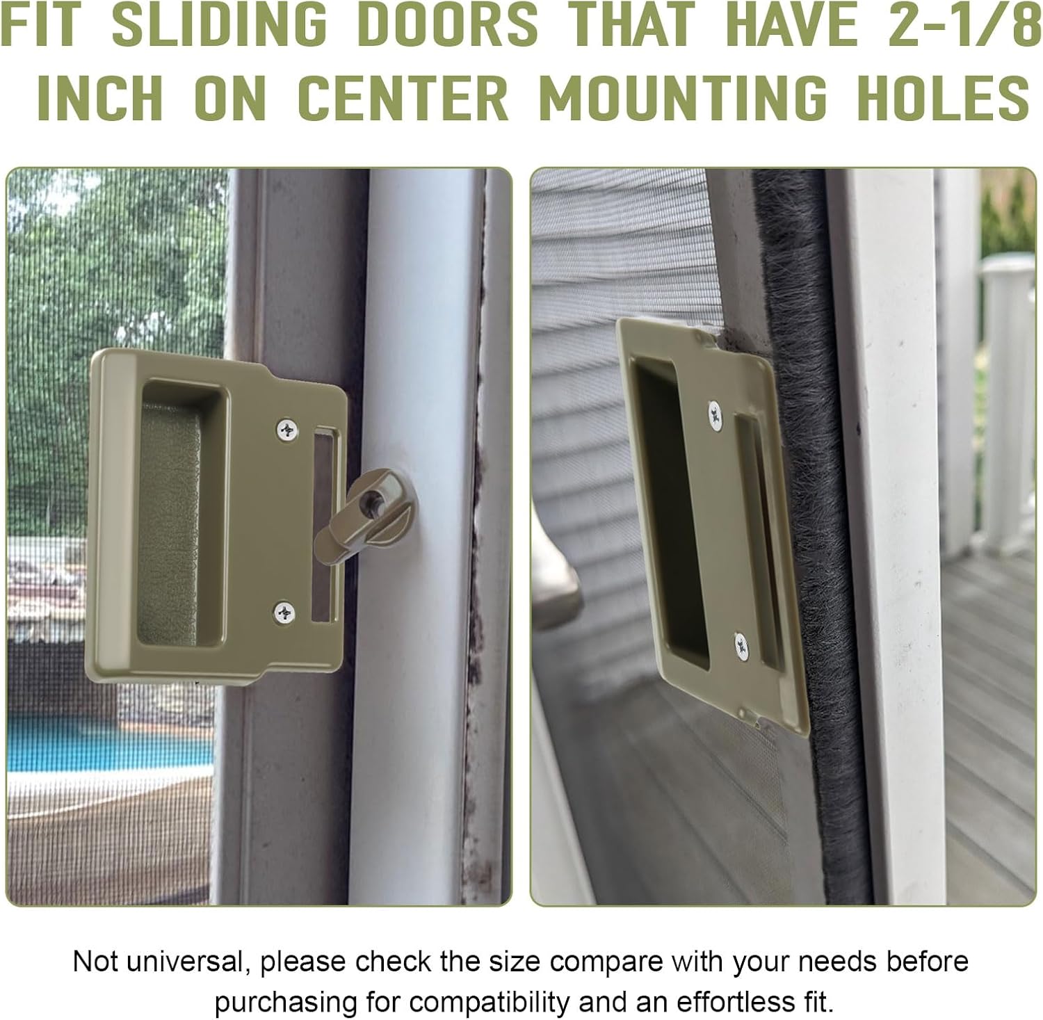 Sliding Screen Door Handle Replacement for Andersen Screen Door Hardware Kit Replacement Parts Screen Door Pull Handle Fit for Andersen Doors Form 1982 to Present（Stone Color）