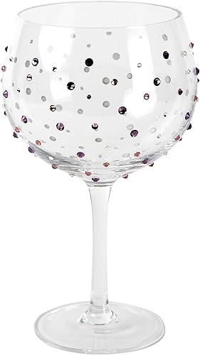 Miniatura 2 de Pavilion Gift Company 24423 - Copa de vino con diseño de amatista y piedras moradas para cumpleaños de febrero de 24 onzas