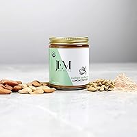 Vista 3 de JEM Organics Cashew Cardamom Sprouted Almond Nut Butter, Organic, All Natural,Gluten-Free, Vegan, Paleo, Keto Snack, 16 oz Jar, Single Pack