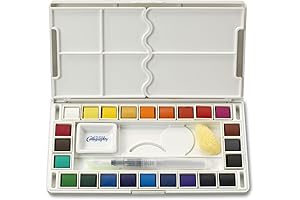 24 Vibrant Watercolors for On-The-Go Artists: Travel Water Color Pocket Set