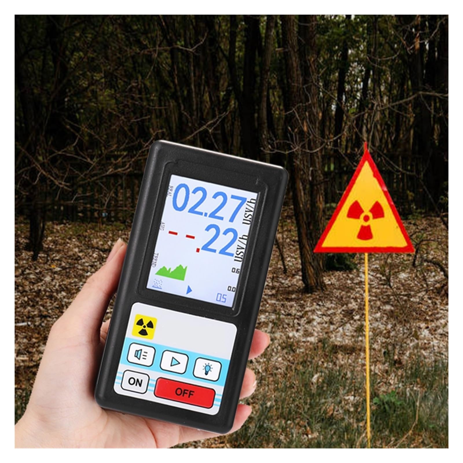 Contador Geiger De BR-6, Detector Radiación Nuclear, Dosímetro Personal, Beta Gamma Rayos X, Probador Radiactivo LCD, Herramienta Mármol Alta PrecisióN(BR-6B)