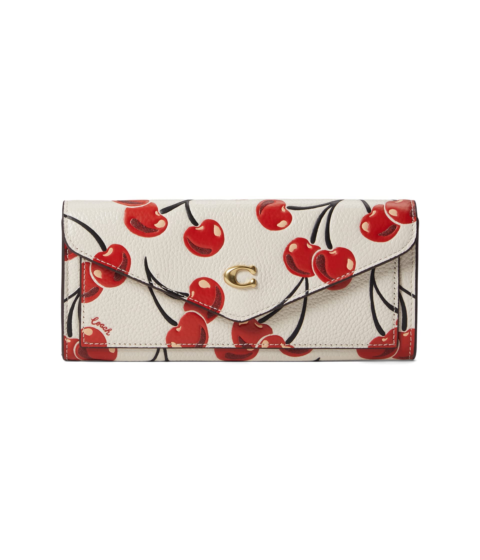 COACH Cherry Print Wyn Soft Wallet Chalk One Size