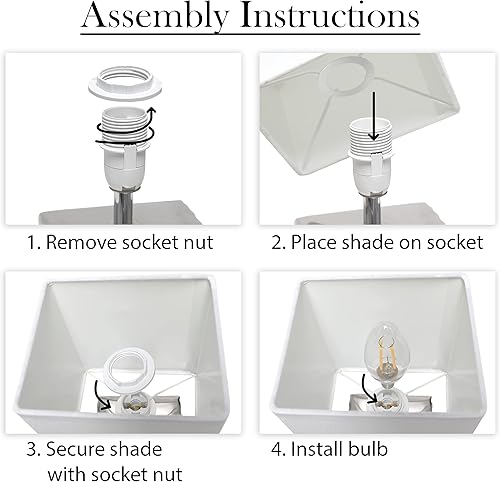 Miniatura 6 de Simple Designs LT1131-GLD - Lámpara de mesa cuadrada dorada metálica martillada de 11.81 pulgadas de alto con pantalla rectangular de tela negra