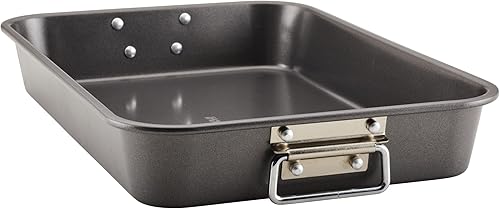 Miniatura 12 de Farberware Bakeware - Asador de acero antiadherente con estante plano, 11 pulgadas x 15 pulgadas, gris