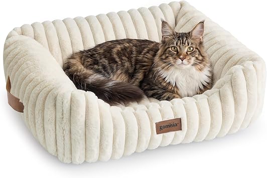 ZOMISIA Orthopedic Large Cat Bed with Removable Washable Cover, 25x21
