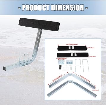 KUAFU Carpeted Boat Trailer Guide 2' Bunk Board Guide On Board Solid & Easy | Operation 75 Degree