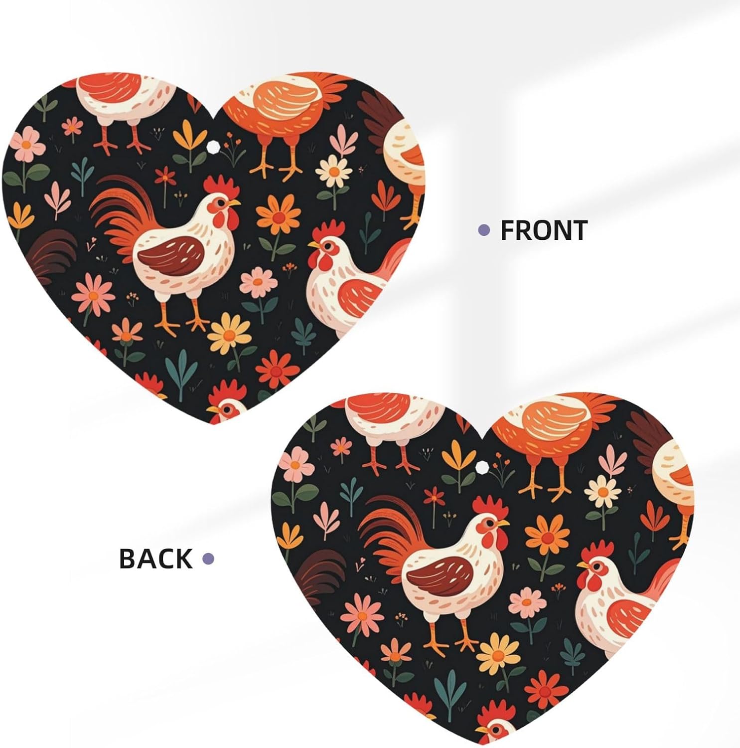 Cute Rooster Chickens Car Air Fresheners Cards Set of 4 Pieces, Long-Lasting Auto Aromatherapy Tablets Gifts Car Rearview Mirror Pendant Hanging Scented Cards for Wardrobe Bathroom image 3