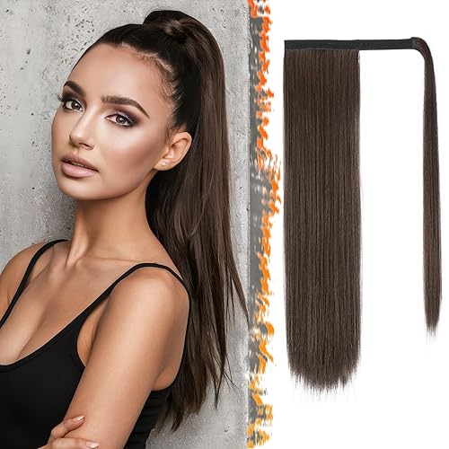 Miniatura 124 de BARSDAR Short Straight Ponytail Extension - 14 Inch Drawstring Black Ponytail Hair Extensions for Women - Synthetic Fake Pony Tails Hairpieces Clip