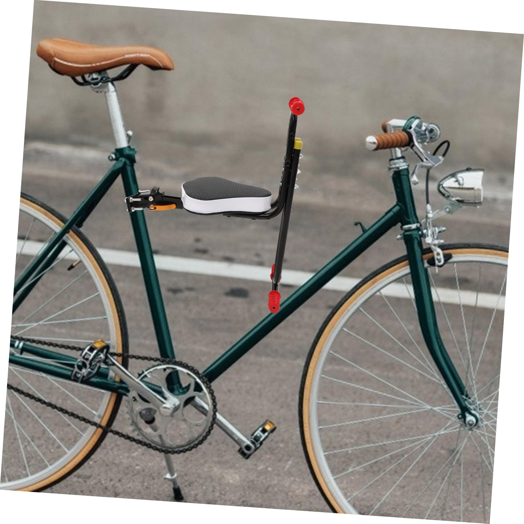 Seggiolino Bambini Bici Anteriore, Seduta in Lamiera D'acciaio Nera | Seduta Fissa Integrata, Supporto senza Saldatura Rinforzata, per Bici Elettrica e Bicicletta