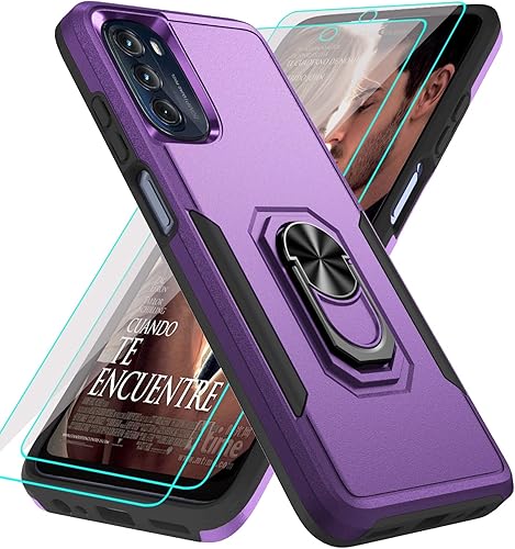 Miniatura 8 de YmhxcY Funda para Moto G 5G 2022 Motorola G 5G 2022 con soporte y 2 protectores de pantalla a prueba de explosiones, grado militar a prueba de