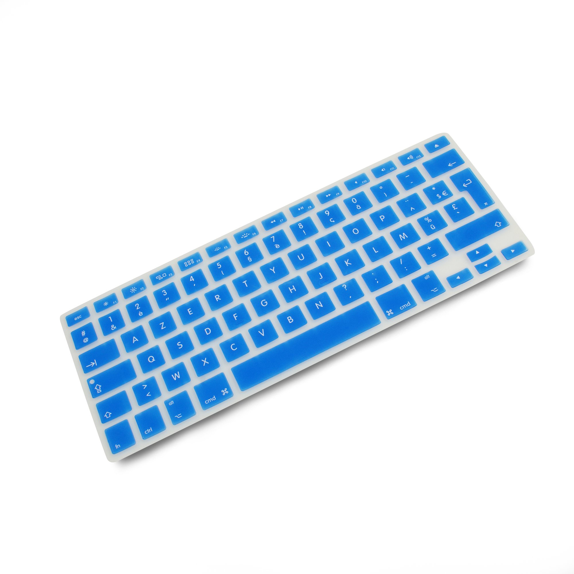 System-S Funda de Teclado de Silicona AZERTY para MacBook Pro de 13 Pulgadas, 15 Pulgadas, 17 Pulgadas, iMac, MacBook Air de 13 Pulgadas, Color Azul