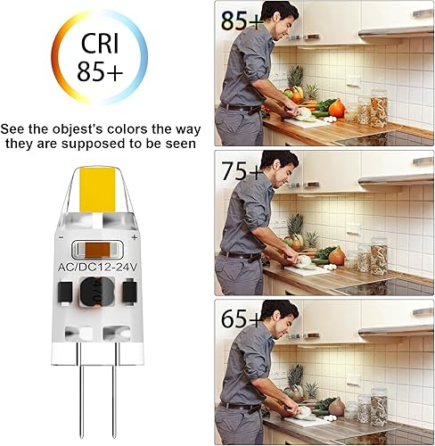 Miniatura 5 de Bombilla LED G4 de 1 W equivalente a 10 W T3 JC tipo Bi-Pin G4 bombilla halógena, CACC 12 V blanco natural 4000K G4 bombillas para luz debajo del