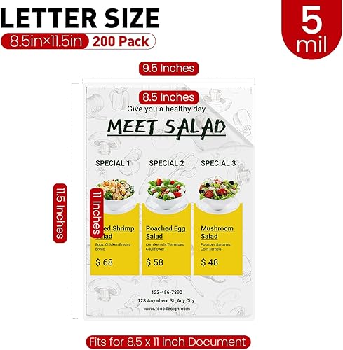 Miniatura 2 de CAREGY Hojas laminadoras de papel de plástico laminado térmico transparente, 9 x 11.5 pulgadas, paquete de 150, 3 mil