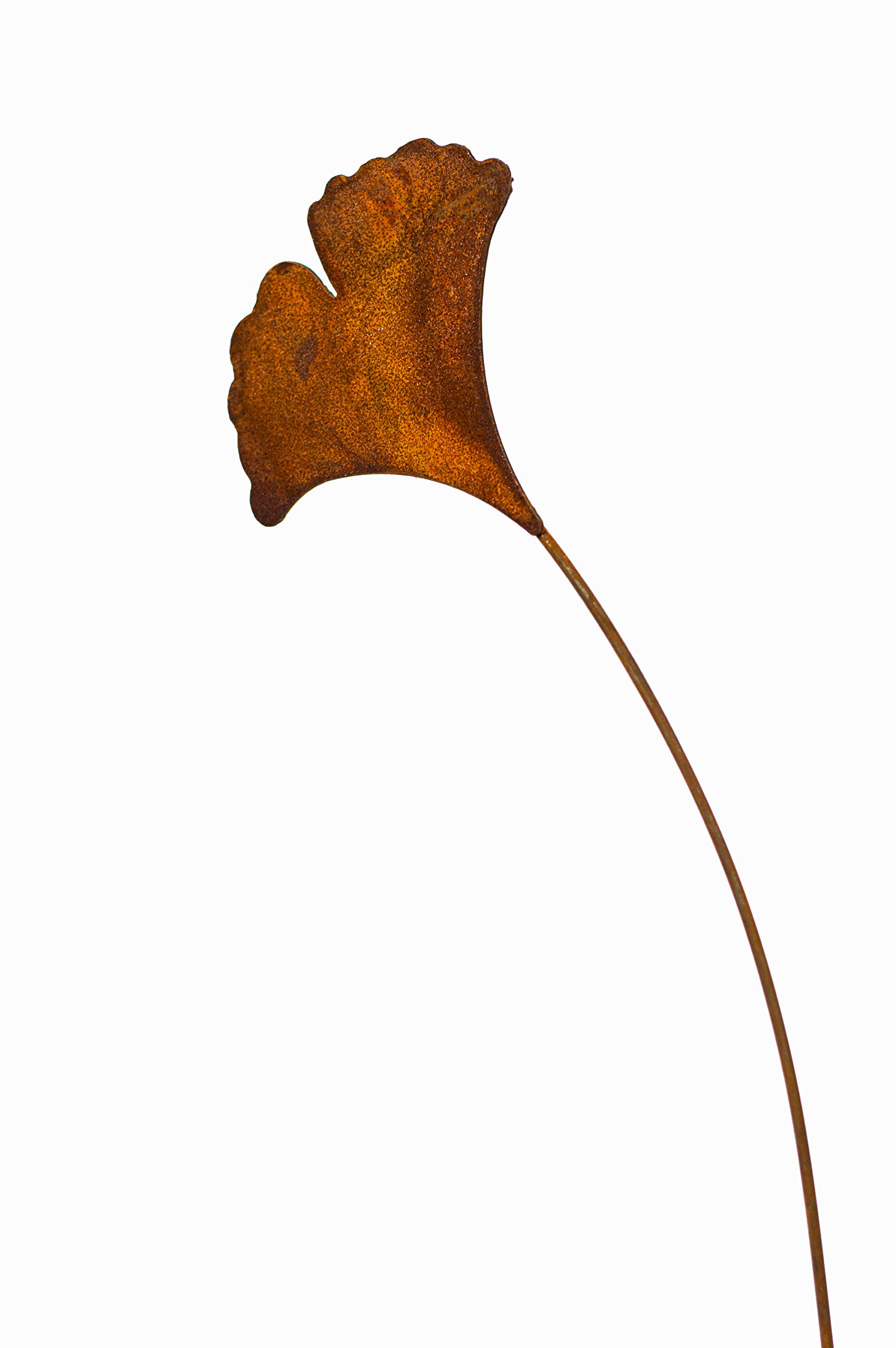 Bluemelhuber Lot de 2 piquets de jardin en forme de feuille de ginkgo Métal avec patine effet rouille Décoration de jardin