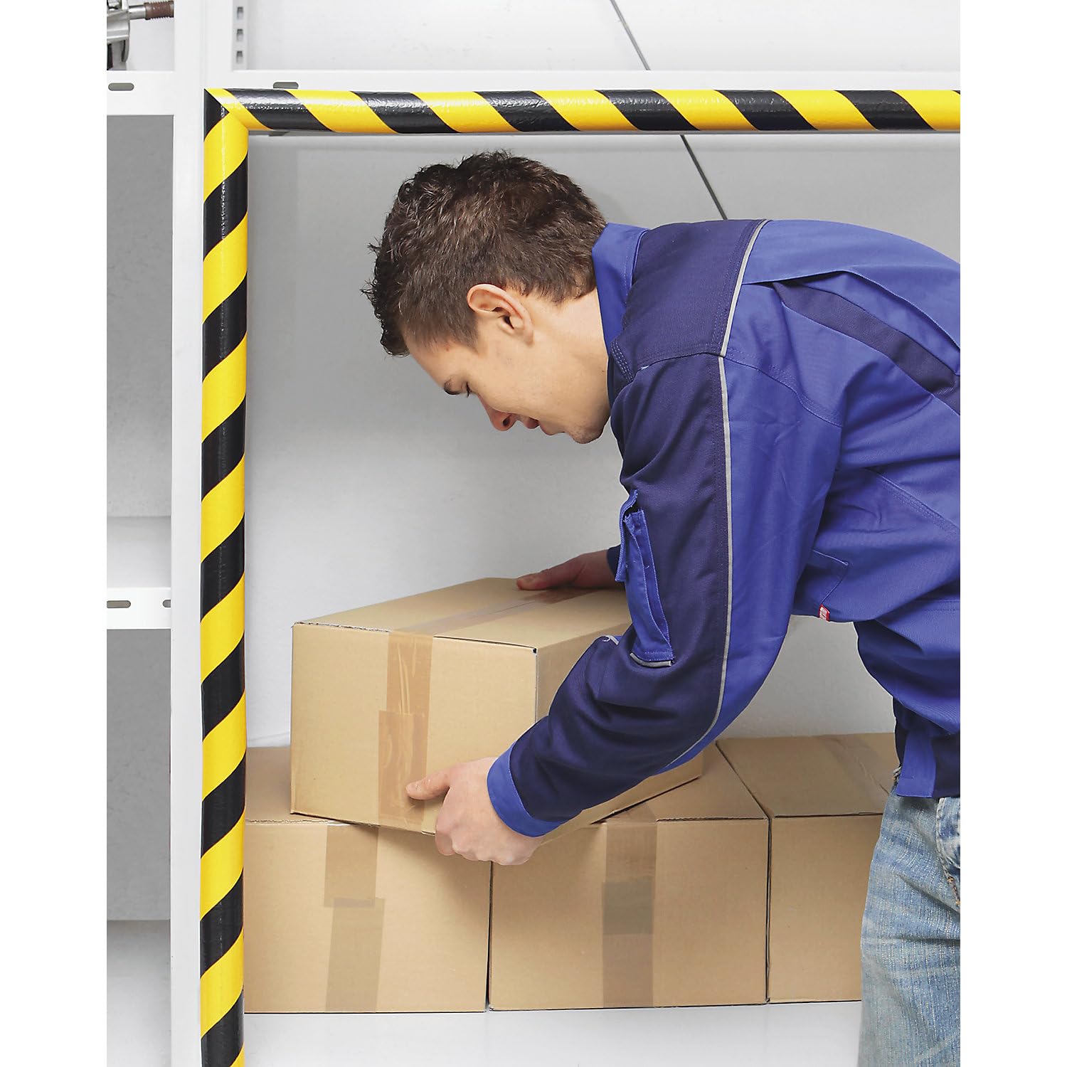 SHG | Knuffi® Eckschutz mit Montageschiene | Typ A+ | 1-m-Stück | Schwarz/Gelb | Reflektierend