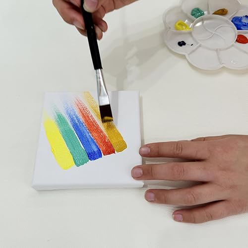 Miniatura 3 de Mini lienzo estirado de 4 x 4 pulgadas, lienzo pequeño en blanco, paquete de 6