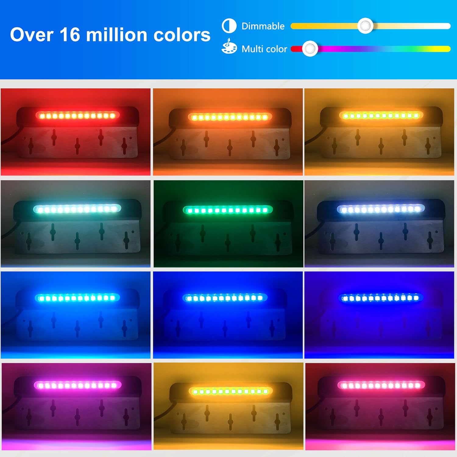 ASLONG 8PCS 7 inch RGB LED Hardscape Lighting, Retaining Wall Lights RGB Color Changing & Warm White, Low Voltage LED Landscape Paver Lights Waterproof Outdoor Step Lights for Steps Sidewalk