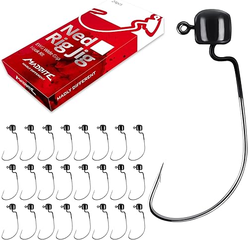 Miniatura 7 de MadBite Ned Rig Jig Hook Kits, Finesse Mushroom Jig Heads for Soft Lures
