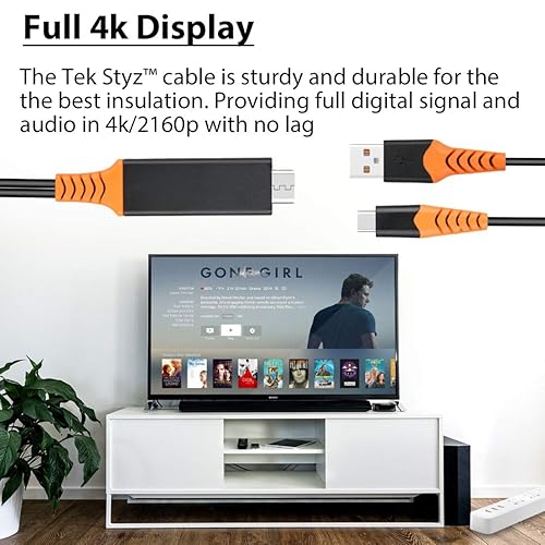 Miniatura 2 de PRO USB-C HDMI compatible con Samsung Galaxy Tab A9+ en puerto de alimentación 4k Plus, cable de 6 pies a 2160p a 60Hz, cable de 6 pies5.9 ft