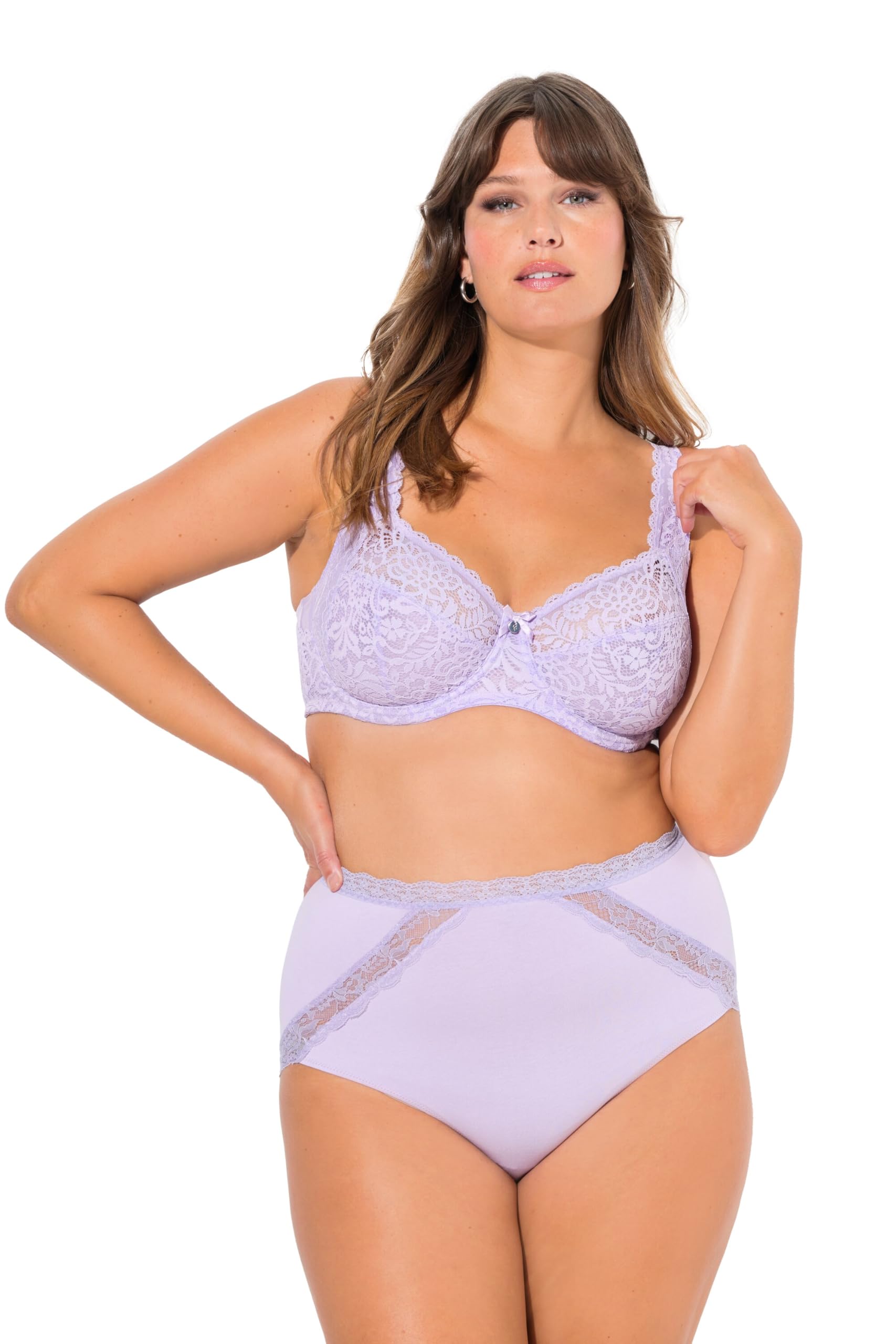 Ulla Popken Damen große Größen Übergrößen Plus Size Bügel-BH, Blütenspitze, Vollspitze 727062