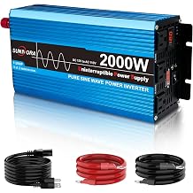 Sump Pump Battery Backup System, 2000W, Automatically Shifts to Inverter Power Ensuring Uninterrupted Operation, Essential for Basement Protection Emergency and Power Outage, Pure Sine Wave Output UPS
