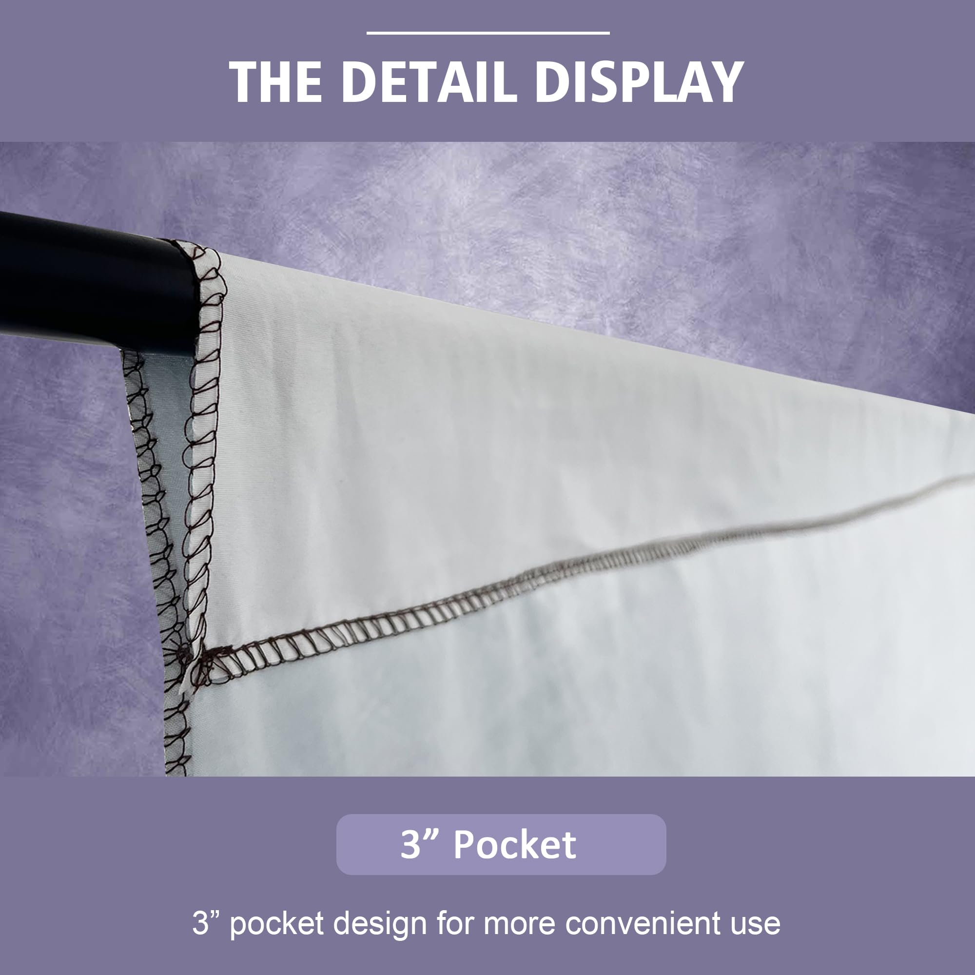 Fondale fotografico astratto professionale per ritratti fotografici, scuderia, studio fotografico, con tasca per rullo in tessuto di poliestere sulla parte superiore (1,8 x 2,4 m, viola chiaro)