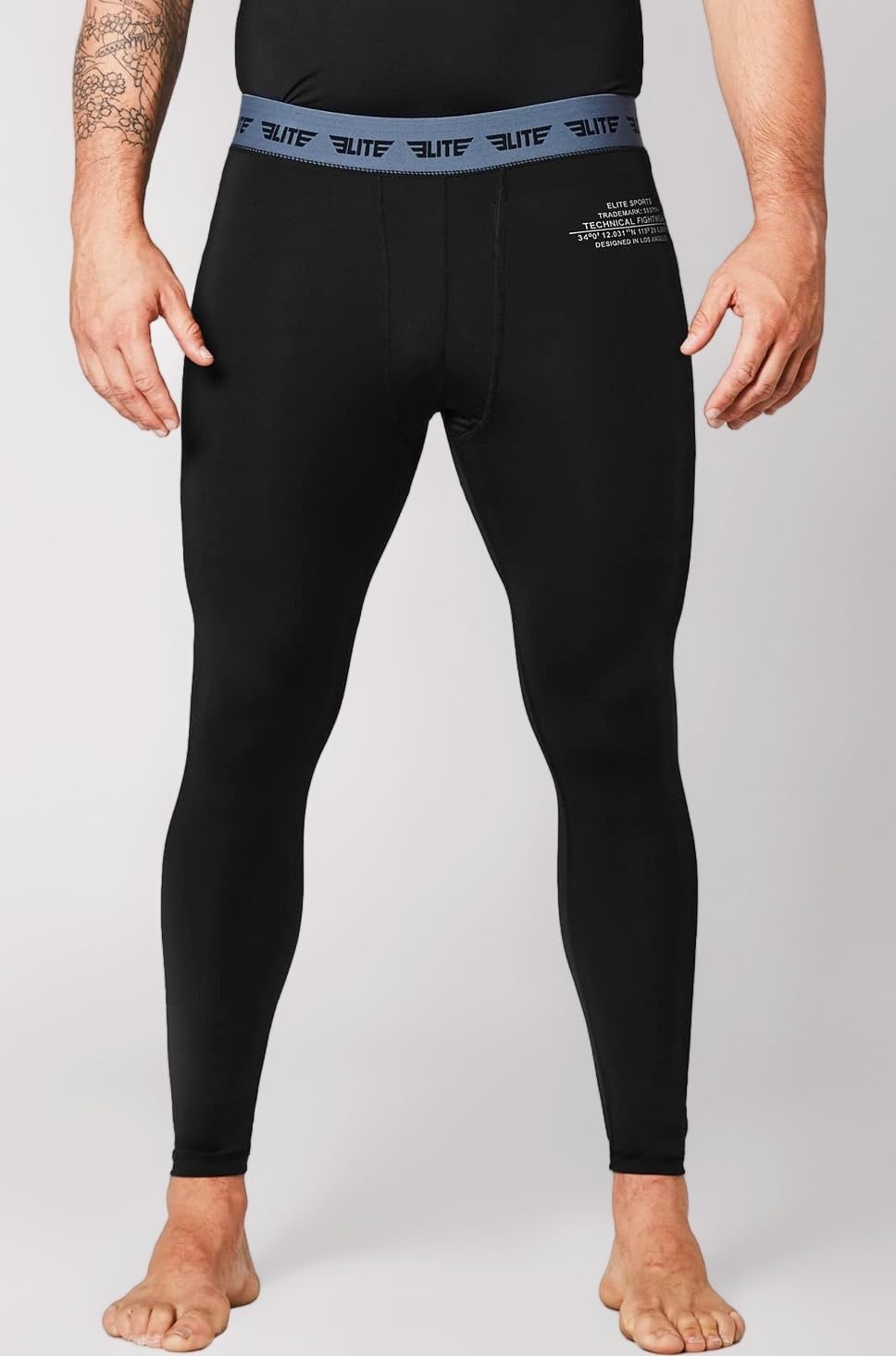 Elite Sports Menโs BJJ Spats Leggings Tights, Best Jiu Jitsu MMA no Gi spat Compression Pants for Men