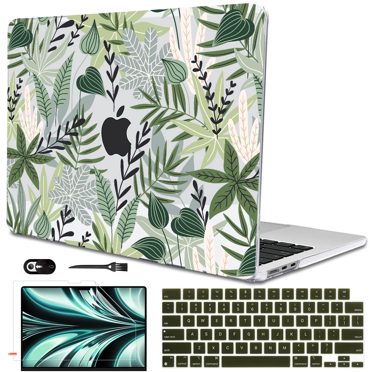 LCMOCICO for MacBook Air 13.6 inch Case 2025 M4 A3240 2024 M3 A3113 2022 2023 A2681 M2 Chip, Crystal Plastic Pattern Hard Shell Case Cover for Mac Air