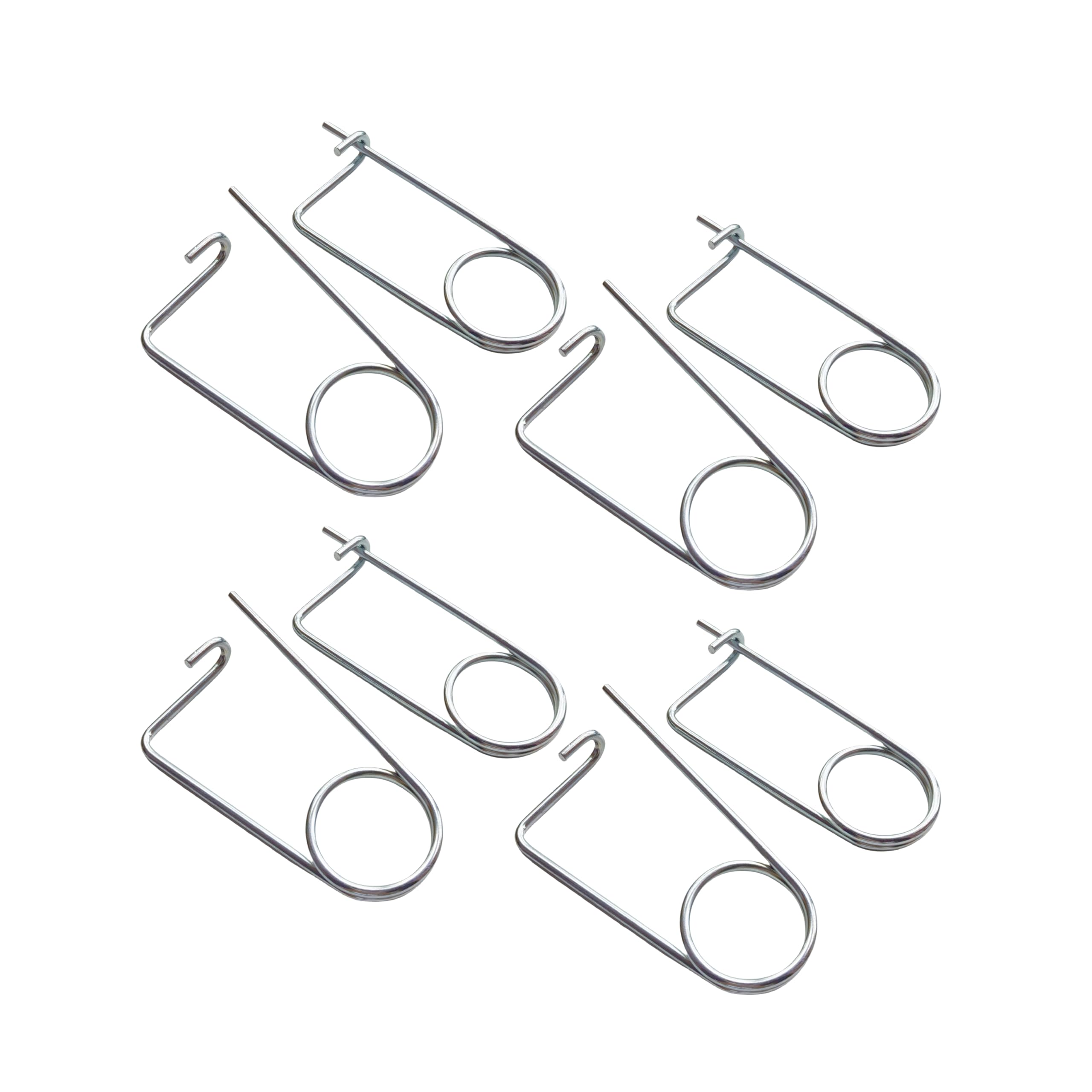 Steel Brooch Shape Open Safety pin Spring pin, Quick Lock line Lock pin Locking Fasteners for Farm Lawn Garden Hooks (0.13x3.15 in(3.2x80 mm)-8Pcs)