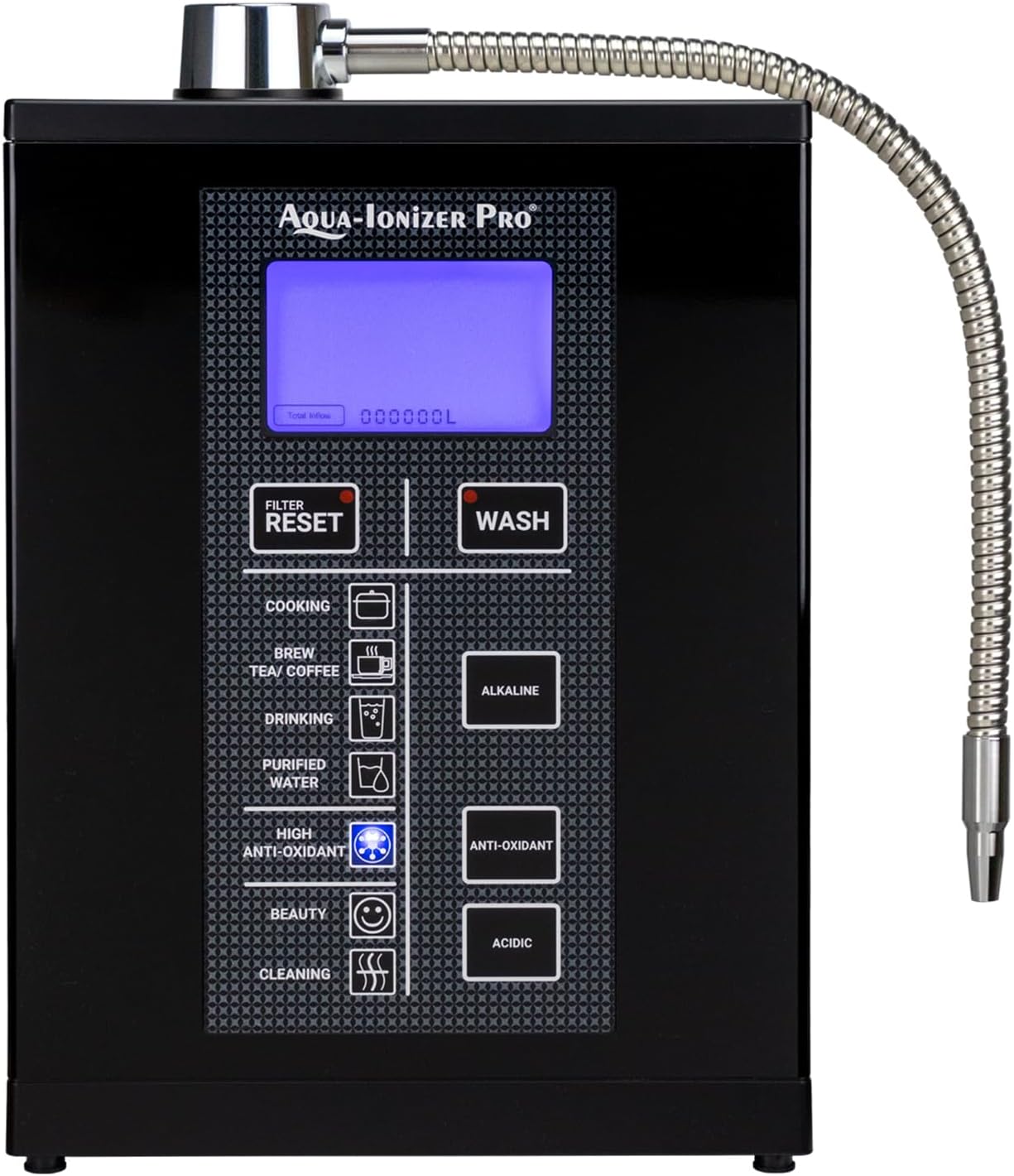 Aqua Ionizer Deluxe 9.5 Anti-Oxidant Boost Water Ionizer |Produces pH 3.0-11.5 Alkaline Water Filtration System| Up to -880mV ORP | 4000 Liters Per Filter | 7 Water Settings