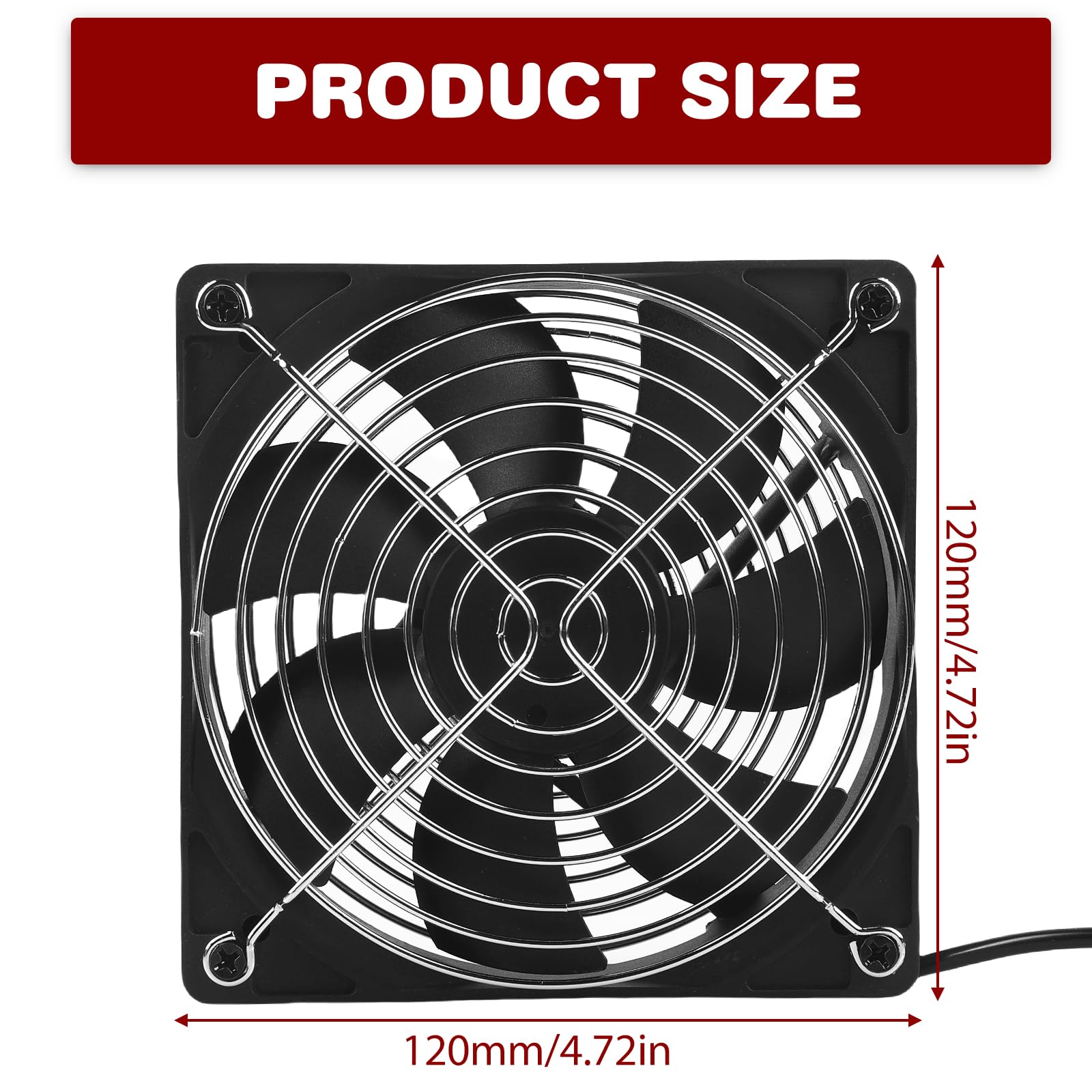 Ventola per alloggiamento da 120 mm, 220 V, con controllo della velocità, doppio cuscinetto a sfera, ventilazione axiale, silenziosa per PC, laptop, TV, radio, router