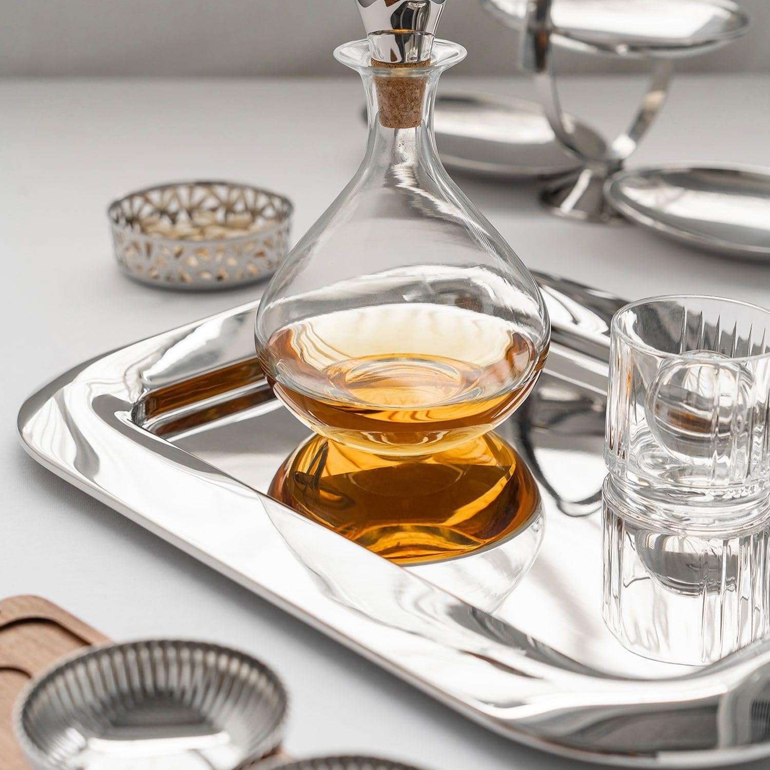 Bandeja para servir, bandeja de acero inoxidable para comedor, rectangular, para el hogar, para guardar vasos de agua, bandeja para el té de la tarde, bandeja ligera de lujo para comida occidental, ba