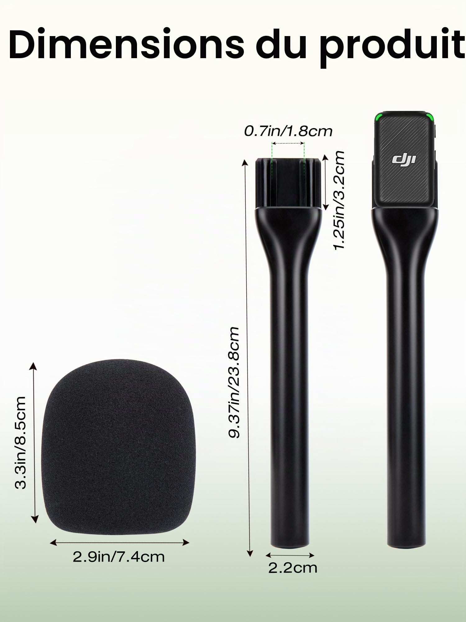 SUNMON Support de Microphone sans Fil pour DJI Mic, Poignée de Perche Interview Portable