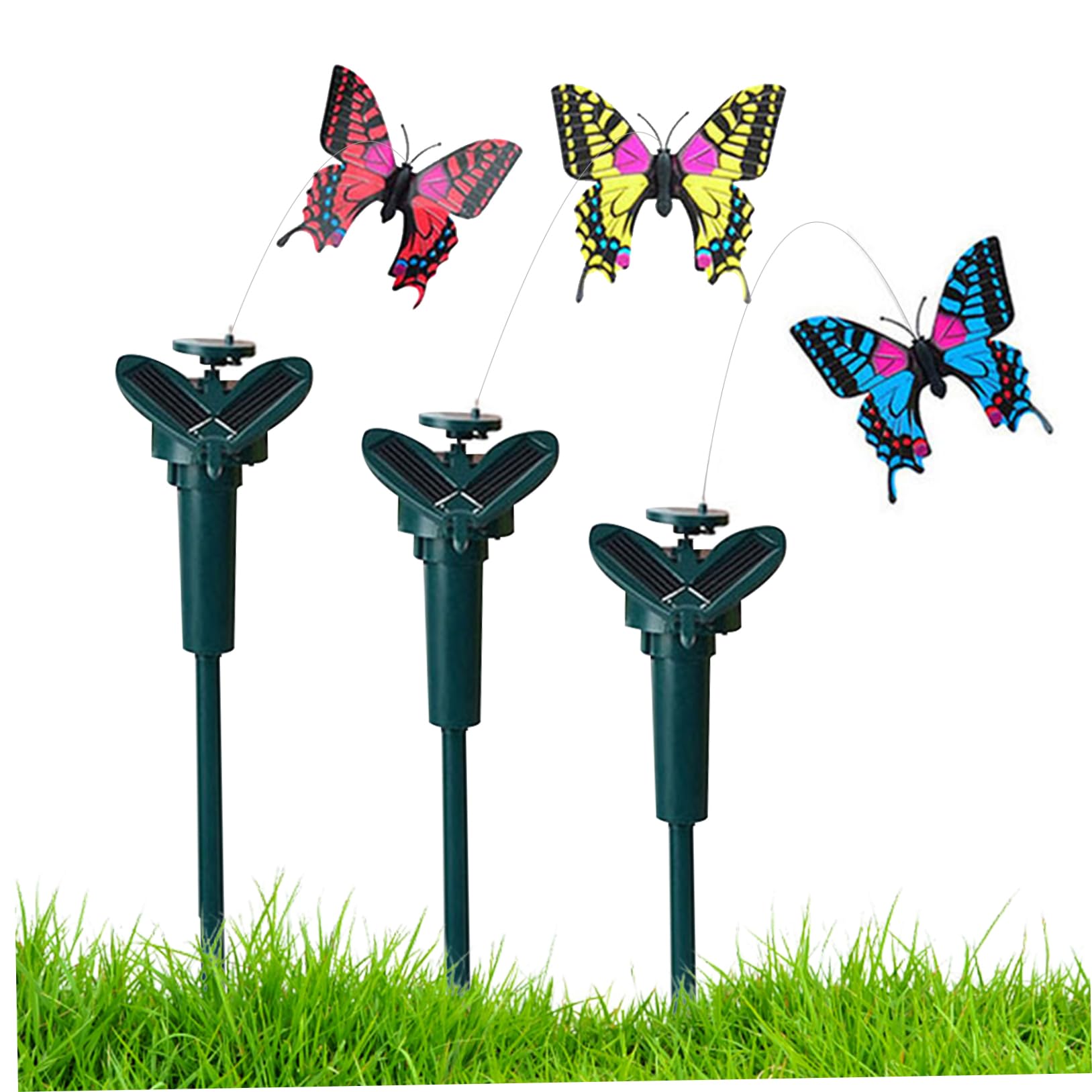 AwnsIMfreien Butterfly Garden, Fluttering Solar Butterfly 3Pcs Solar Garden Decor Flying Butterflies Ornaments for Yard and Walkways, Random Color