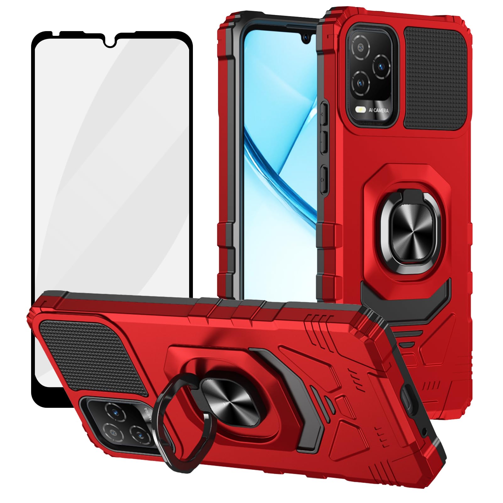 Ailiber for Tracfone BLU View 5 Pro Phone Case, BLU View 5 Pro Case with Kickstand, for Magnetic Car Mount, with Screen Protector, Heavy Duty