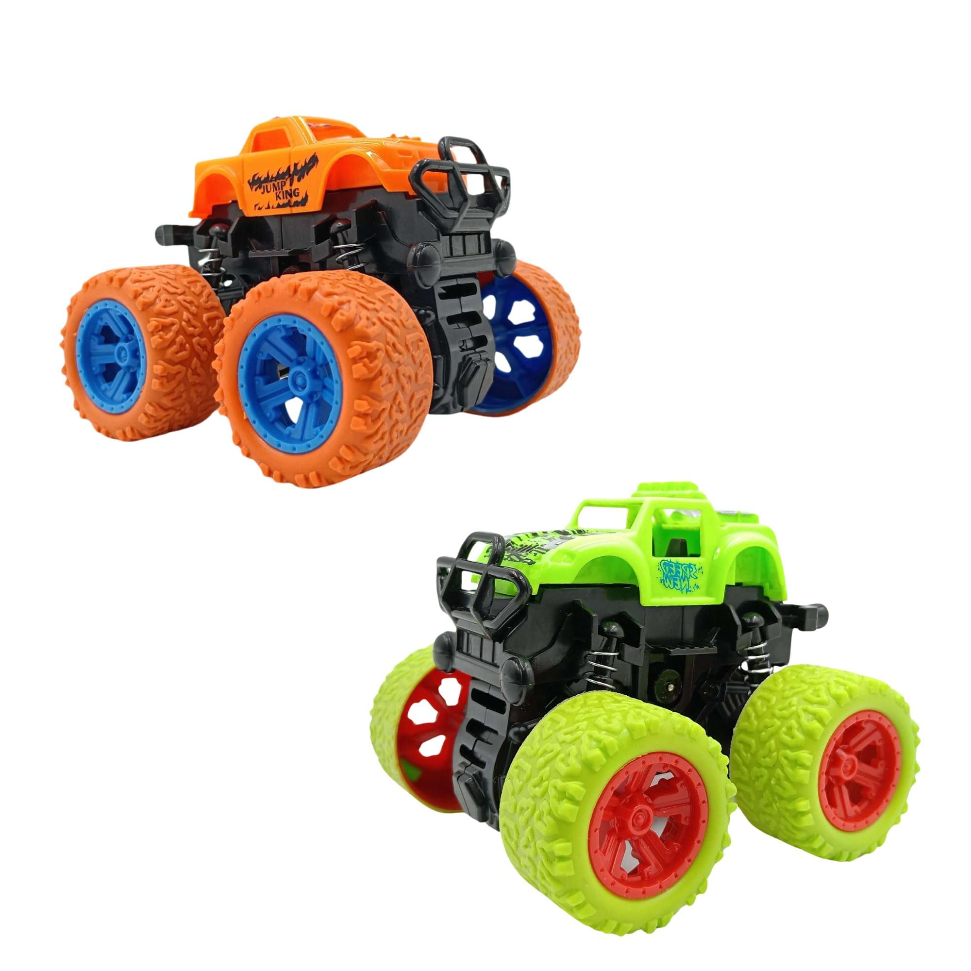 K. V. TOYS Big Wheel Monster Trucks 4x4 | Friction Geared Monster